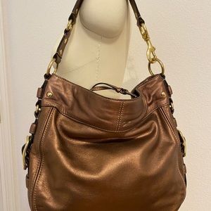 Coach ZOE Hobo in Metallic Bronze